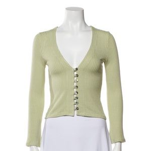 Reformation Gellar Knit Top in Green XS